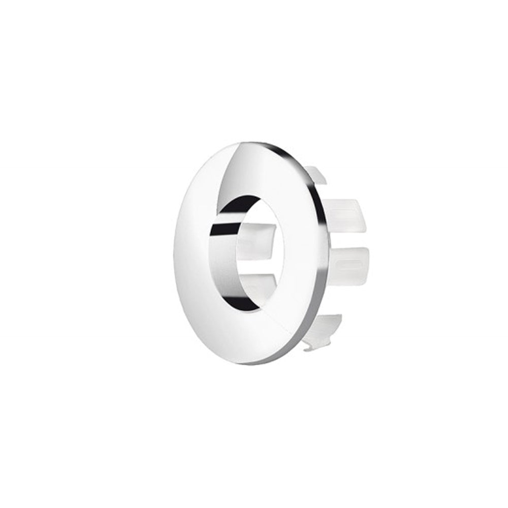 Ghiera forata troppopieno Rubiflux in ottone per lavabi e bidet foro diametro 24 0 28 mm - Cromo