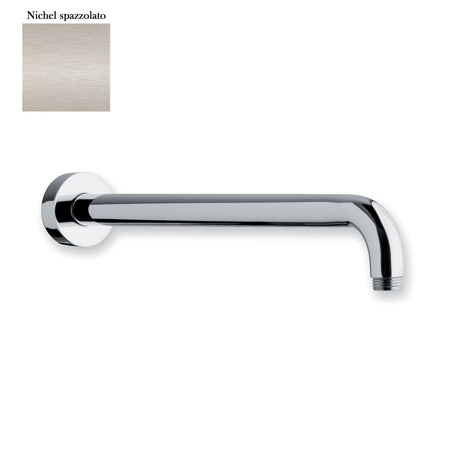 Braccio doccia lusso tondo in ottone lunghezza 350mm nichel