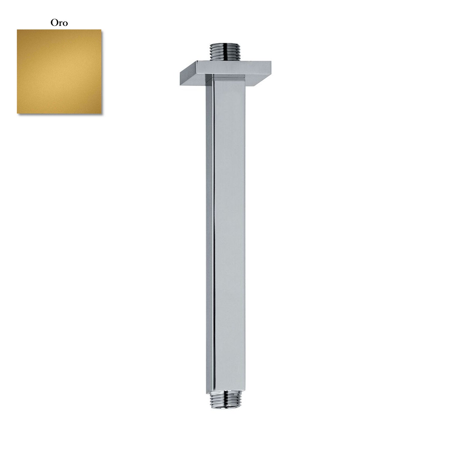 Braccio doccia a soffitto 22x22mm lunghezza 200mm oro
