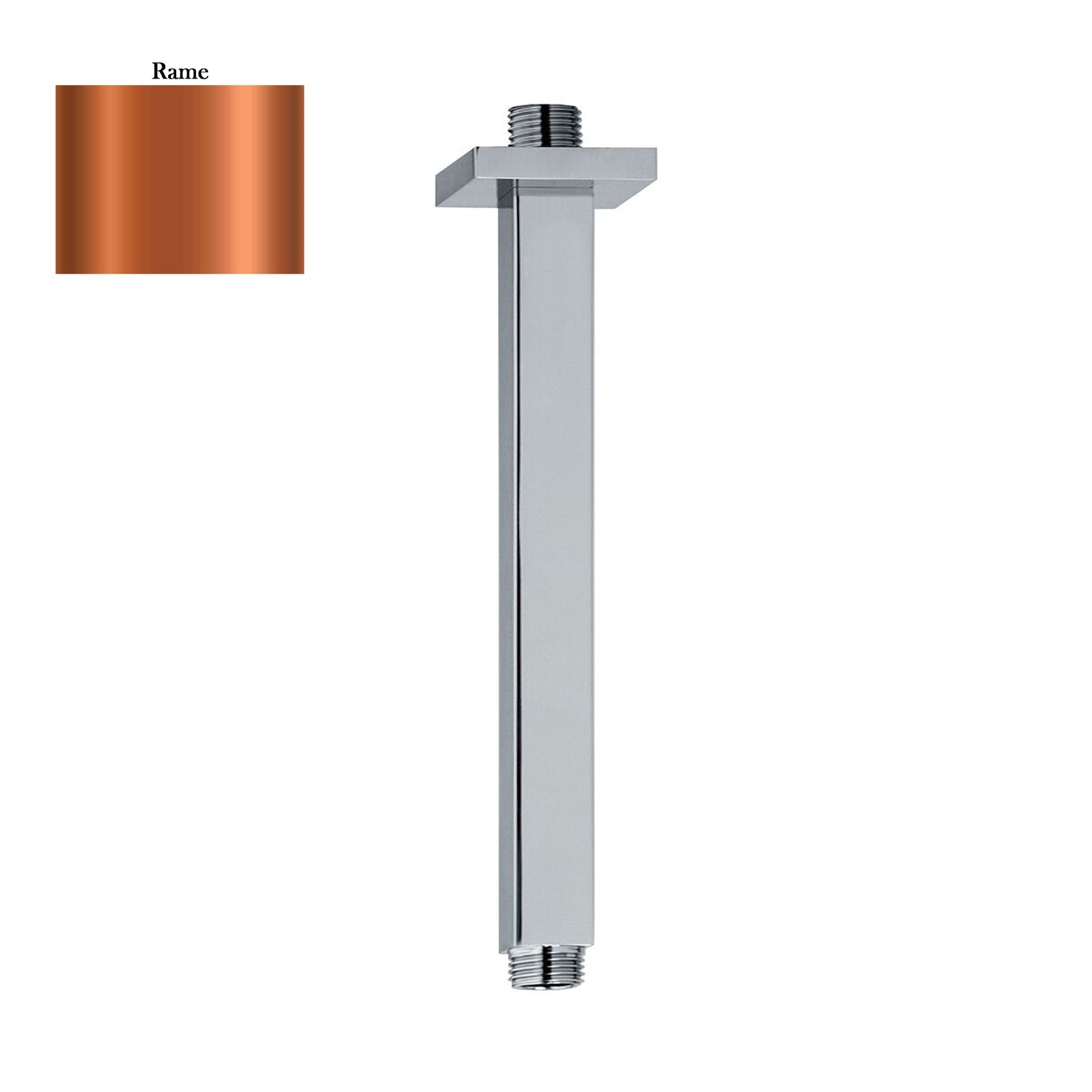 Braccio doccia a soffitto 22x22mm lunghezza 300mm rame