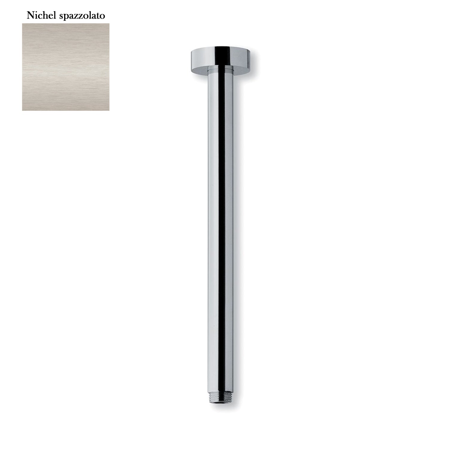 Braccio doccia a soffitto tondo 23mm x 300mm nichel