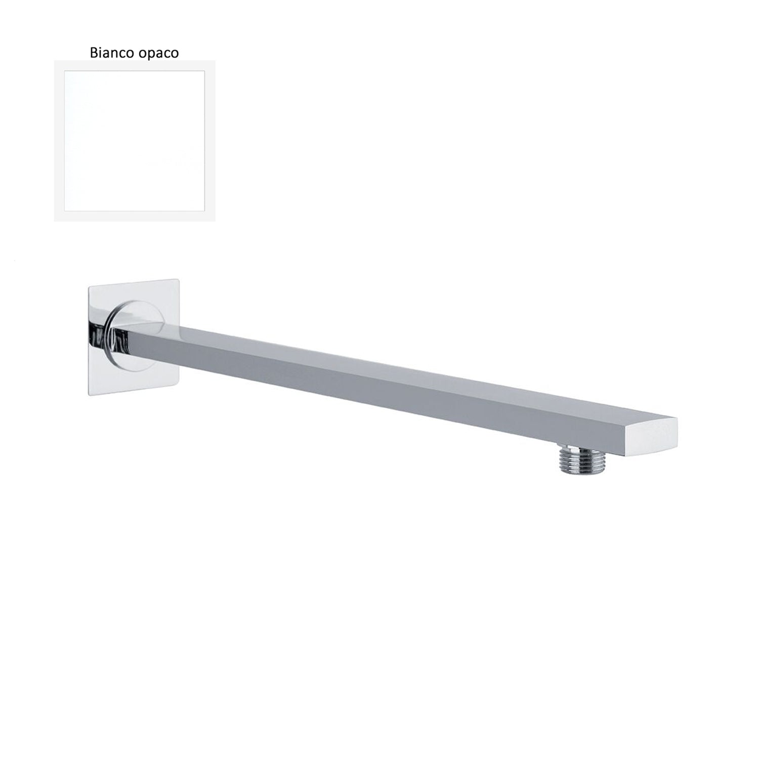 Braccio doccia rettangolare 35x12mm bianco opaco
