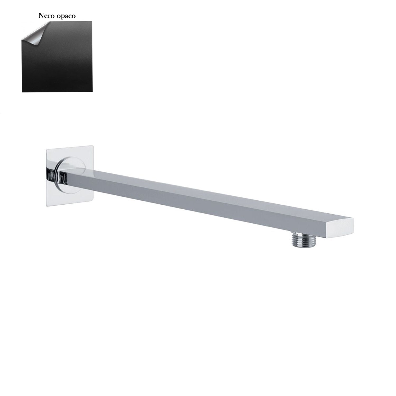 Braccio doccia rettangolare 35x12mm nero