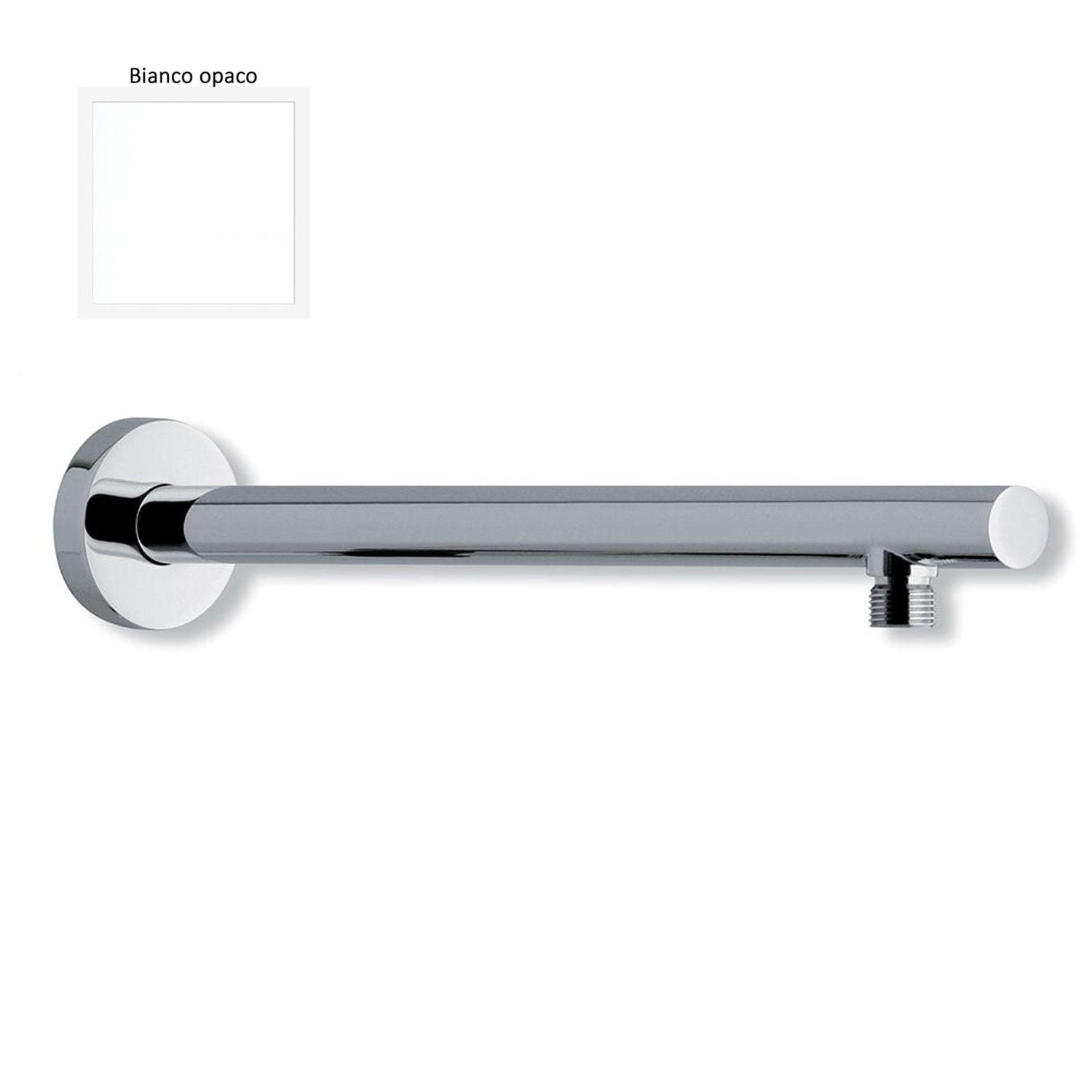 Braccio doccia lusso tondo diametro 25mm bianco opaco