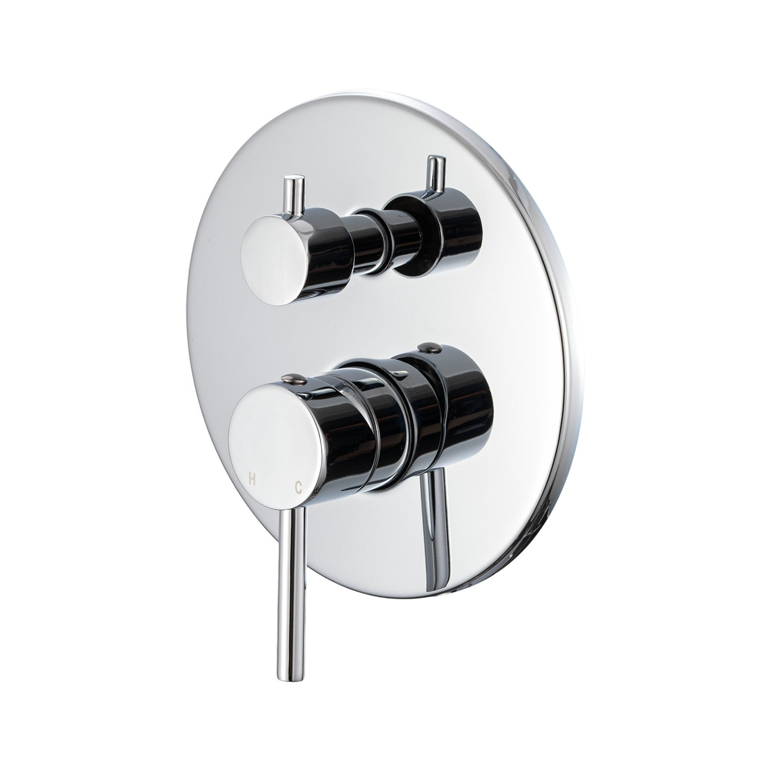 Miscelatore doccia ad incasso due vie con easy box Moon in ottone cromato