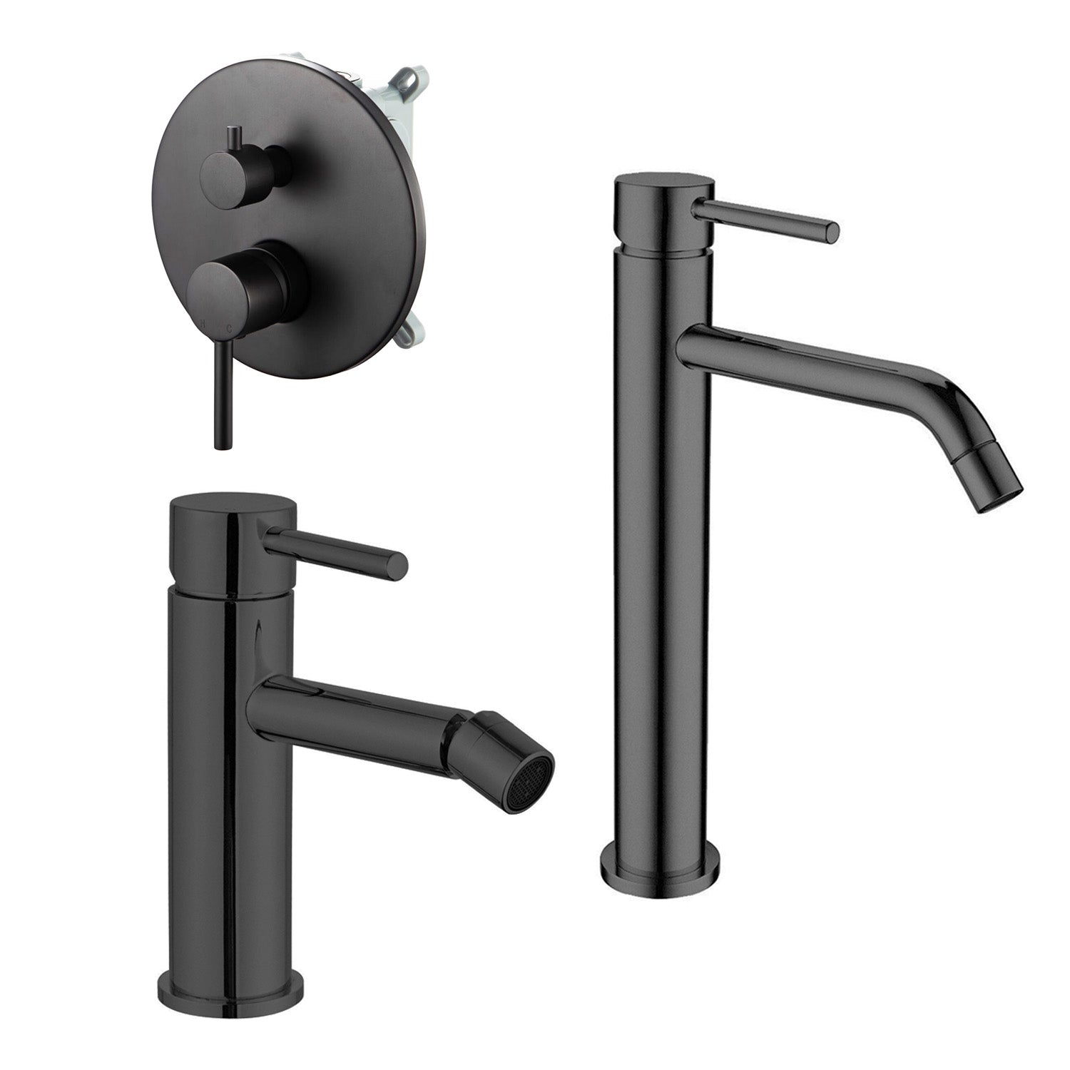 Composizione di miscelatori per lavabo alto