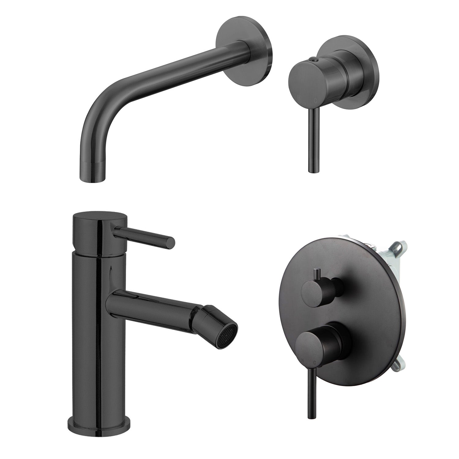 Composizione di miscelatori per lavabo incasso