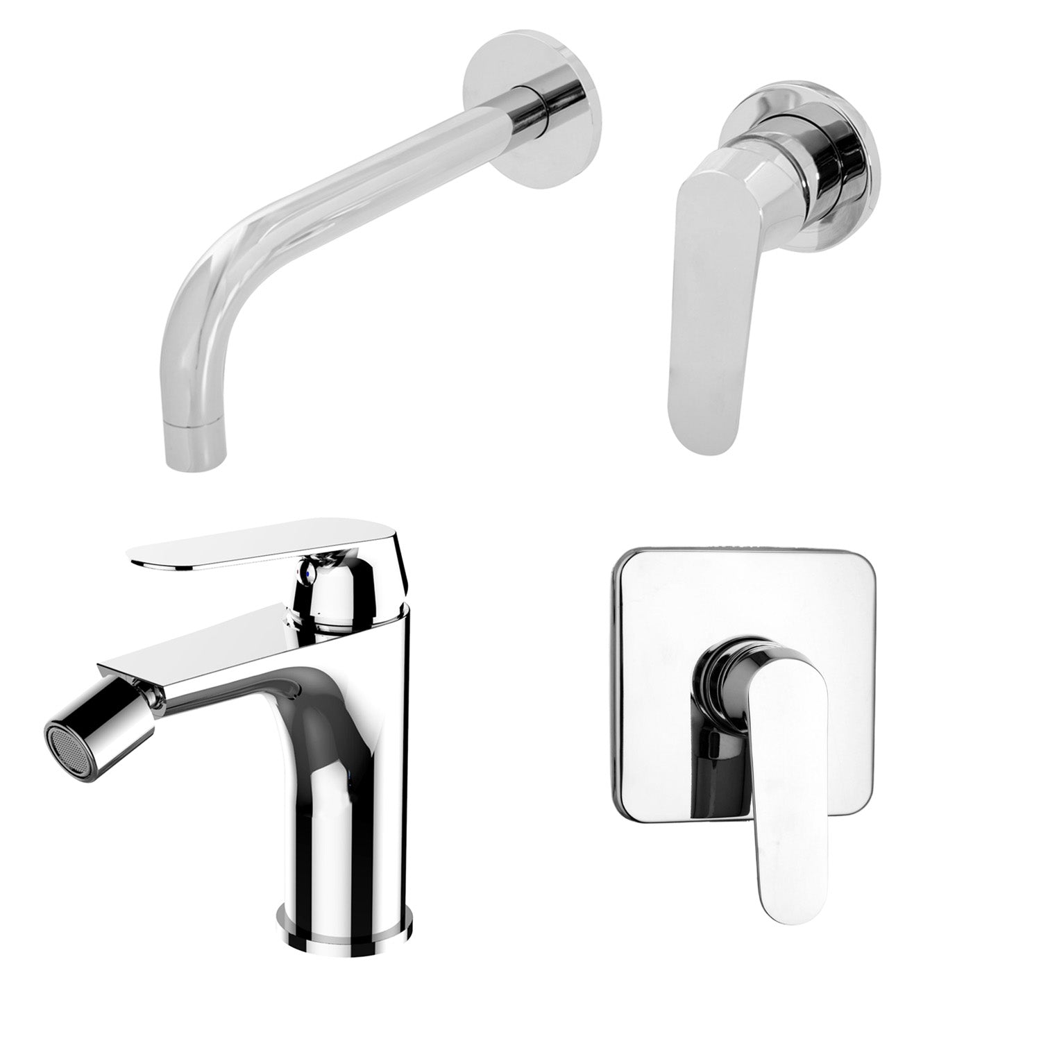 Composizione di miscelatori per lavabo incasso
