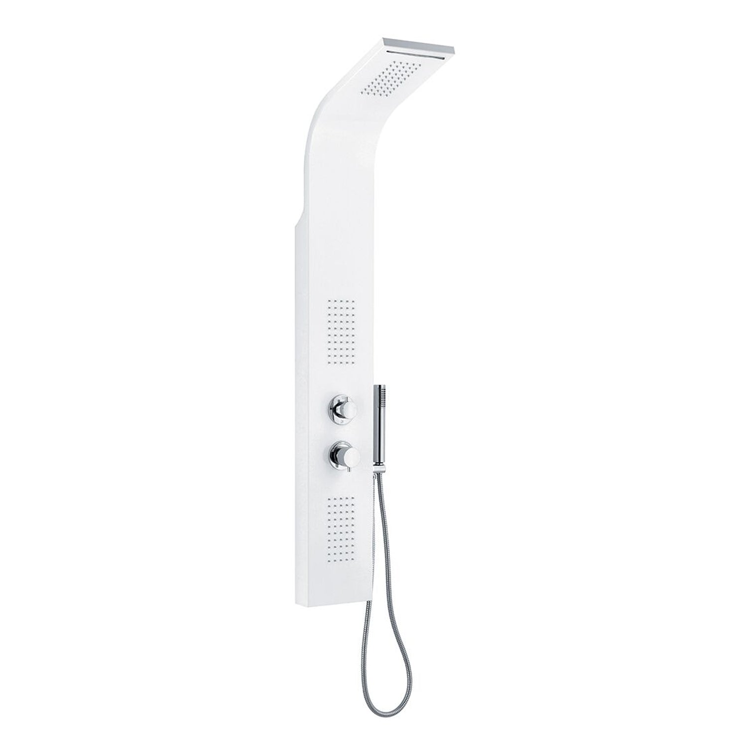 Colonna doccia bianco multifunzione anticalcare con miscelatore e getto a cascata
