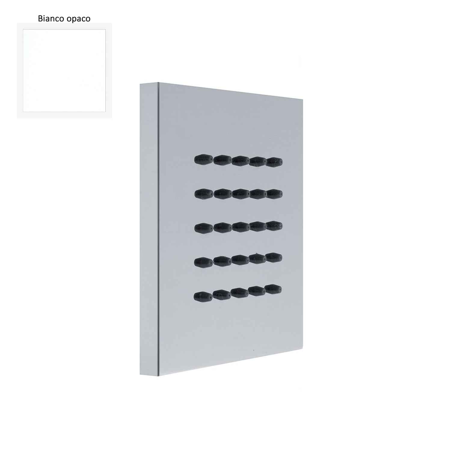 Soffione body jet a parete quadro 100mm in ottone bianco