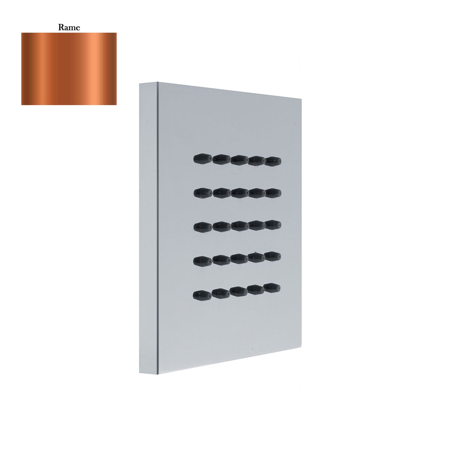 Soffione body jet a parete quadro 100mm in ottone rame