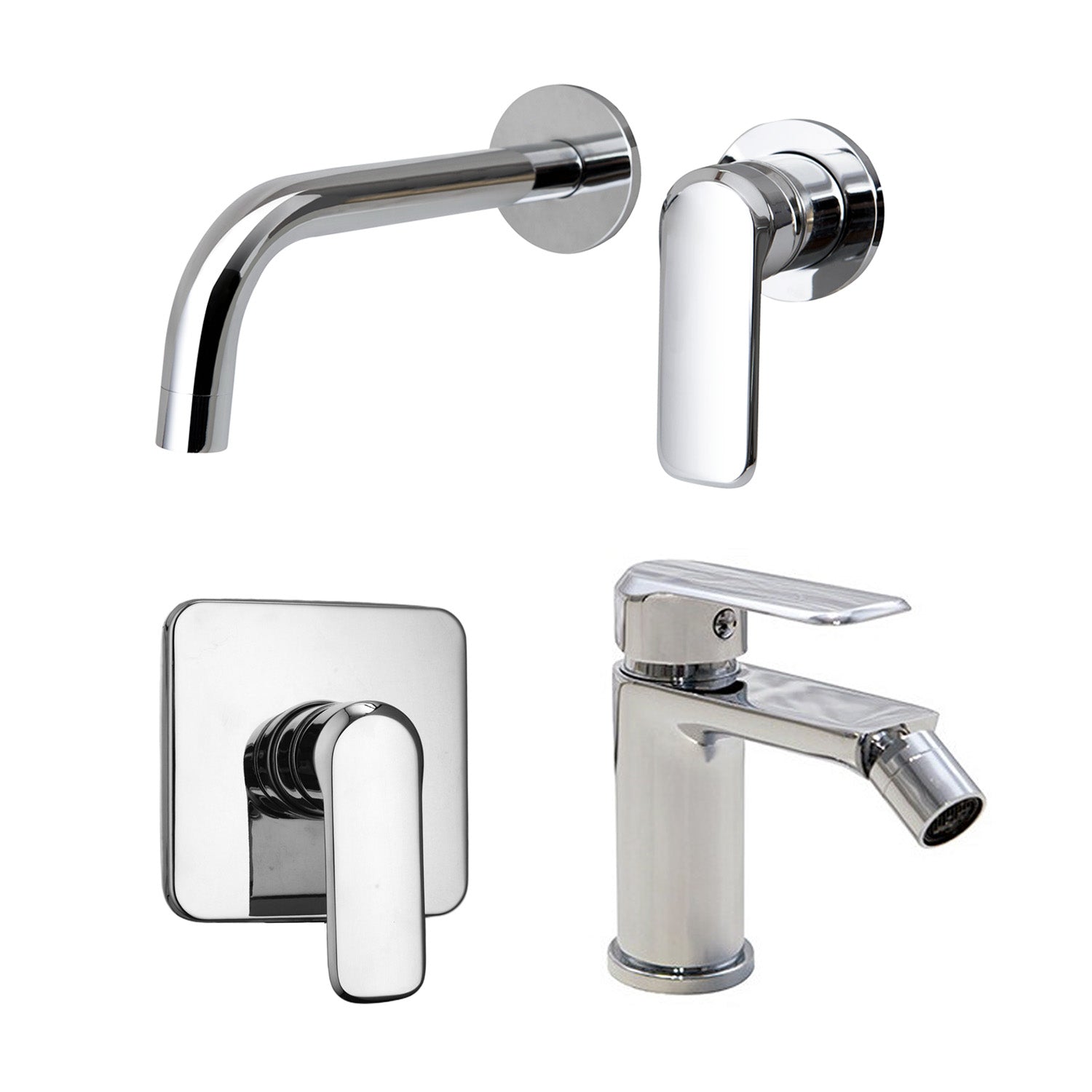 Composizione di miscelatori per lavabo incasso
