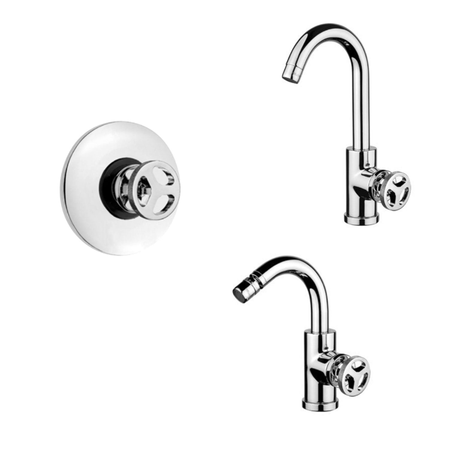 Kit miscelatori lavabo+bidet+doccia serie Mimì Keller Taps