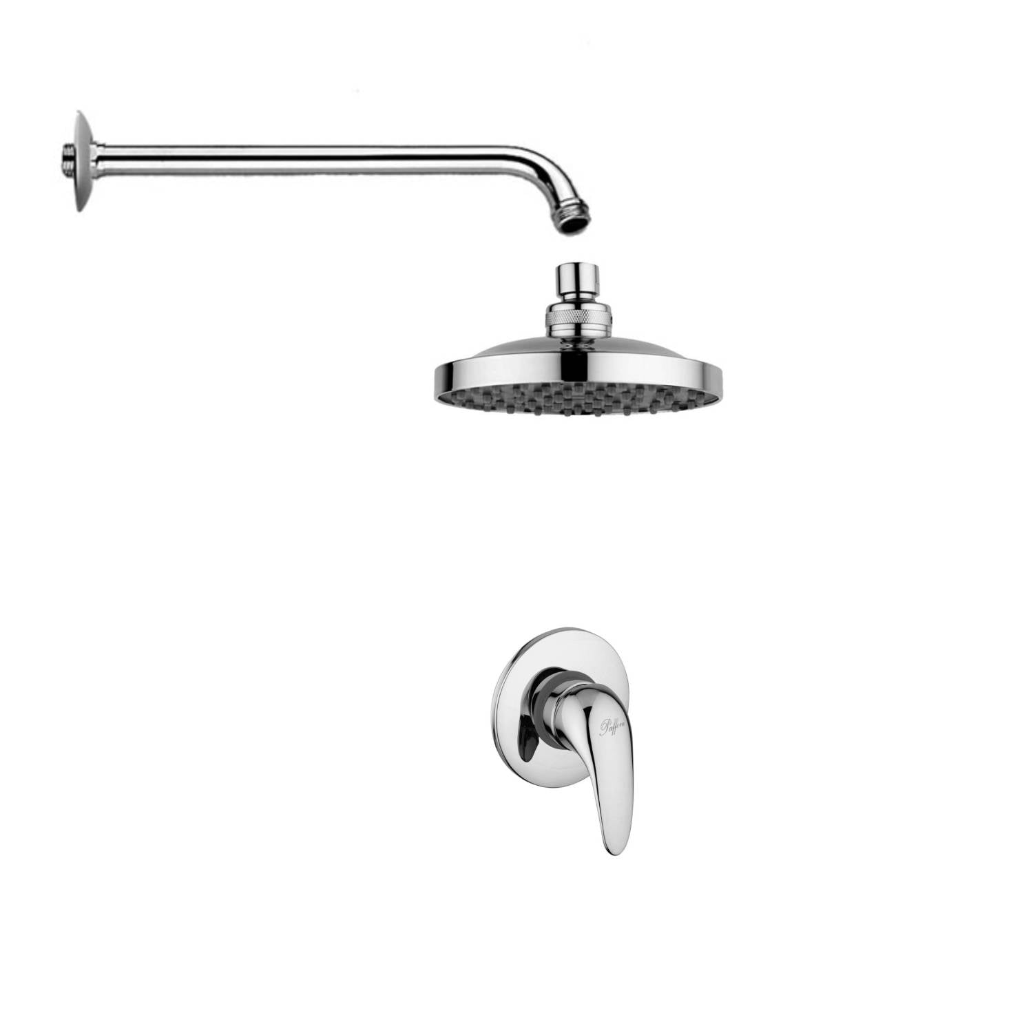 Set soffione doccia con braccio e Miscelatore ad incasso cromo Paffoni