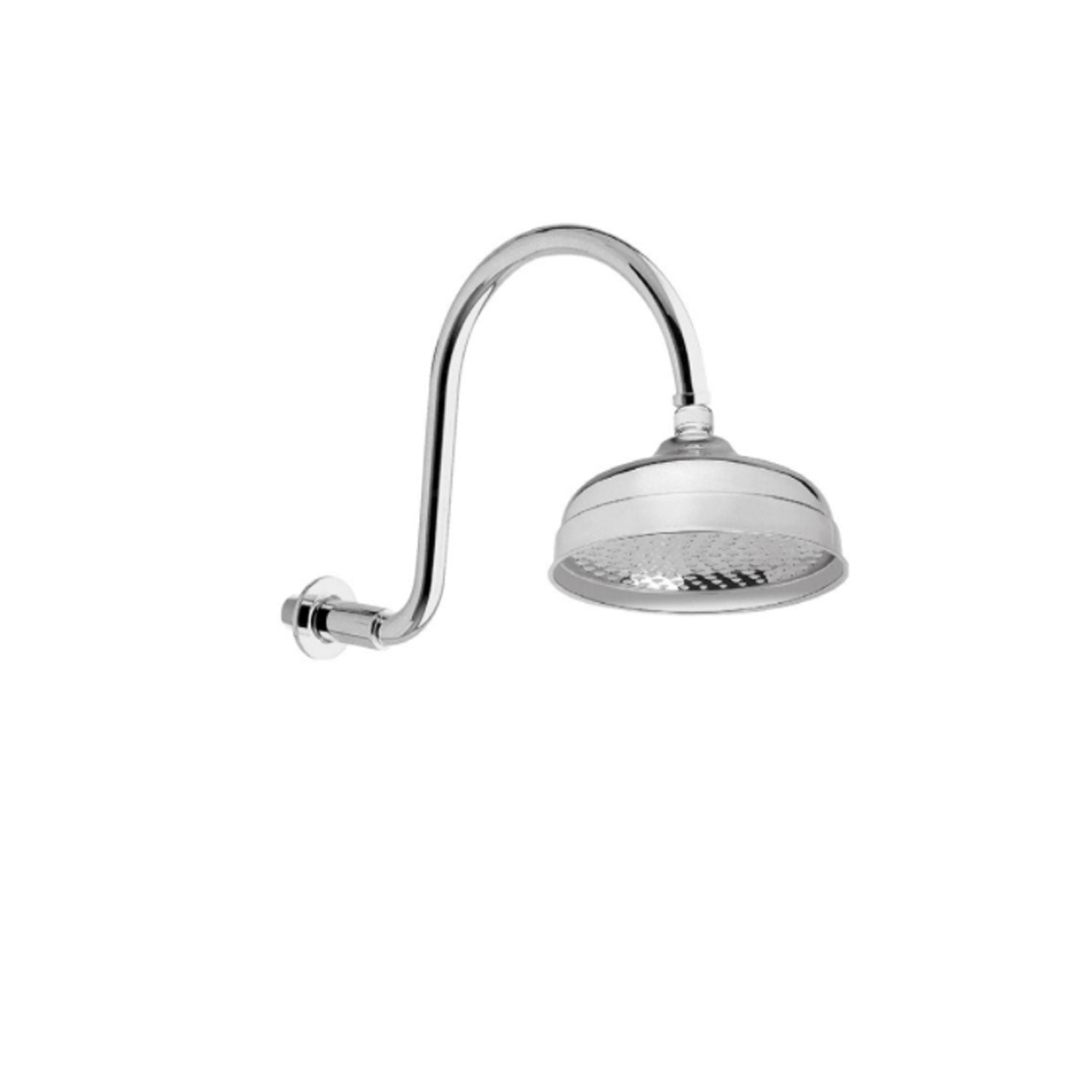 Soffione doccia modello retrò in ottone cromato Keller Taps