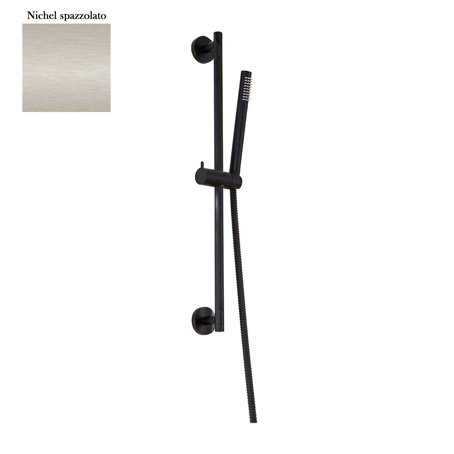 Saliscendi Stilo 18mm con doccia Ministar e flessibile nichel spazzolato