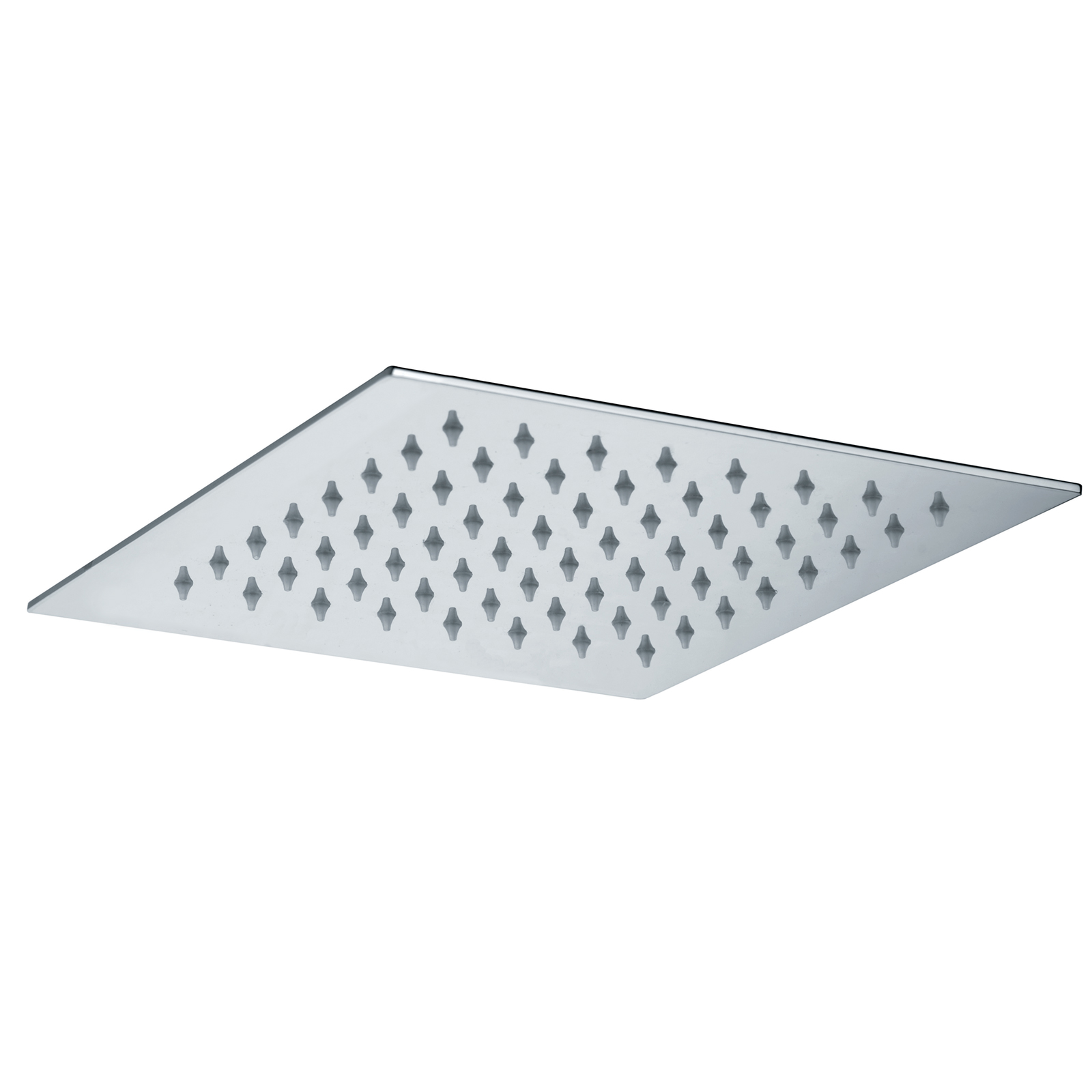 Soffione anticalcare ultraslim in metallo Paffoni Hawai 20x20 cm con snodo