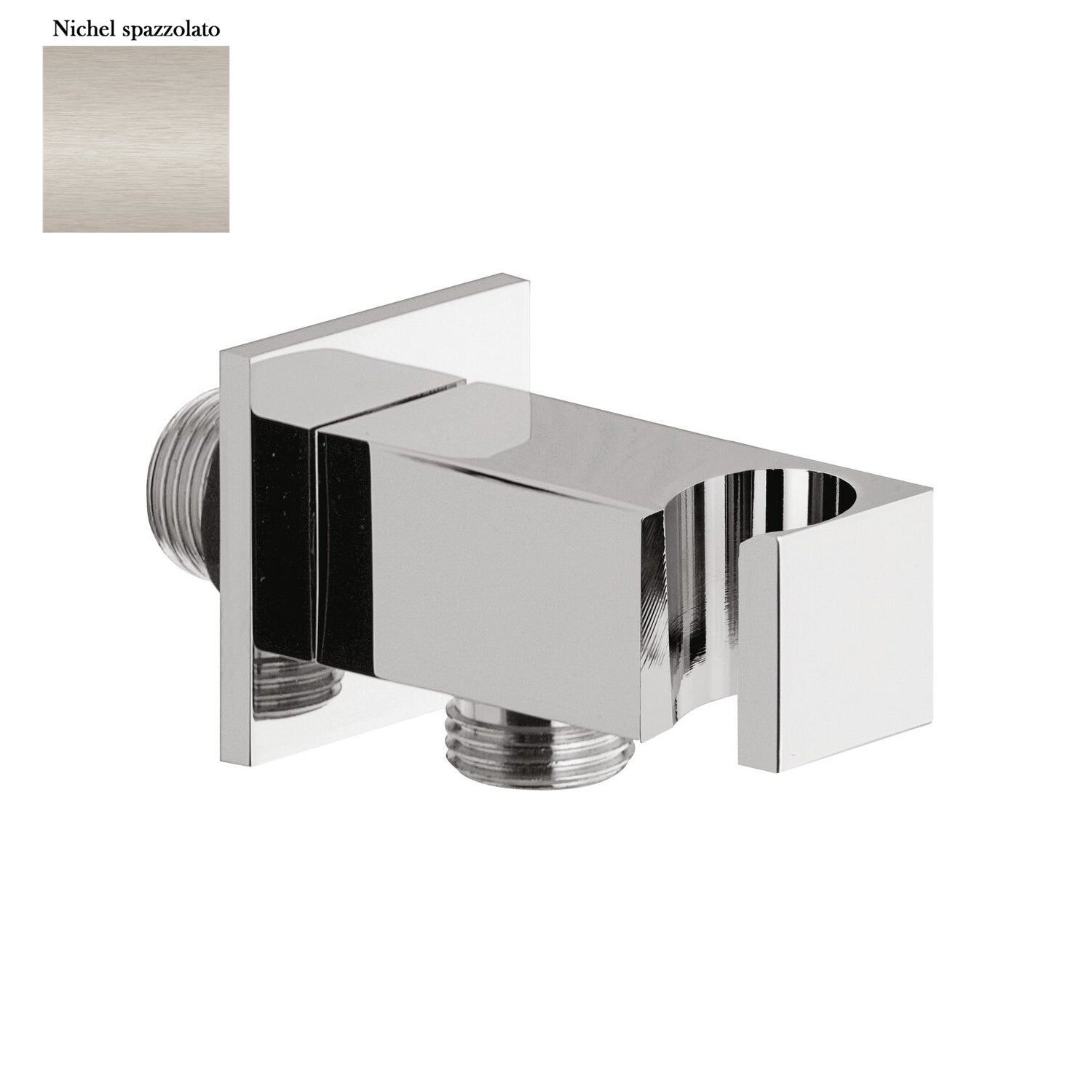 Supporto doccia fisso in ottone serie Glamour con innesto conico nichel opaco