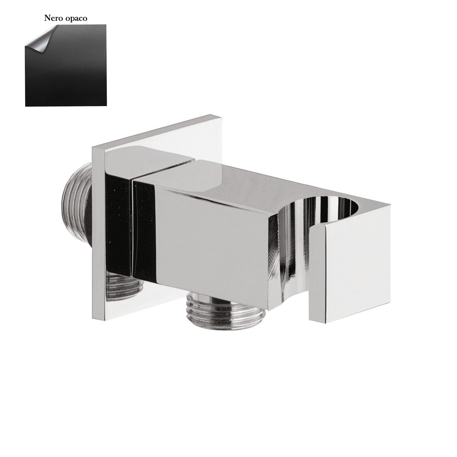 Supporto doccia fisso in ottone serie Glamour con innesto conico nero