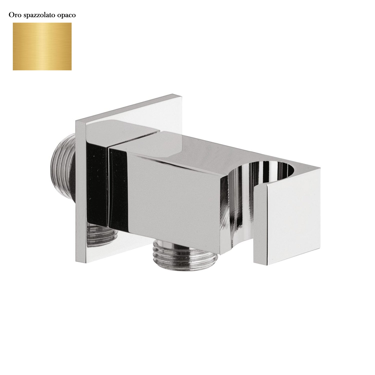 Supporto doccia fisso in ottone serie Glamour con innesto conico oro spazzolato