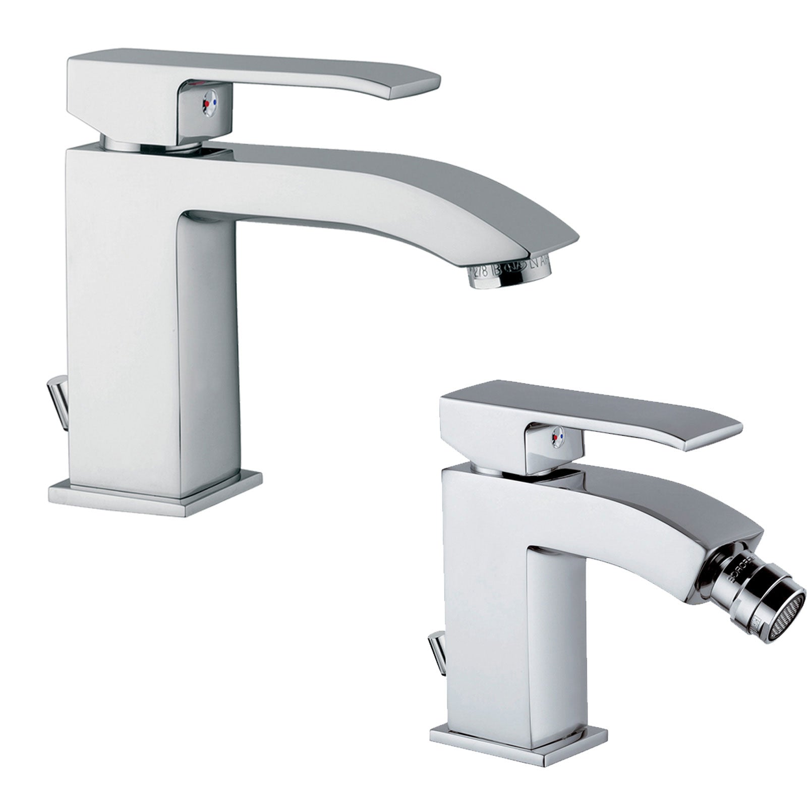 Set di miscelatori da bagno Paffoni Level Lavabo + Bidet con piletta di scarico