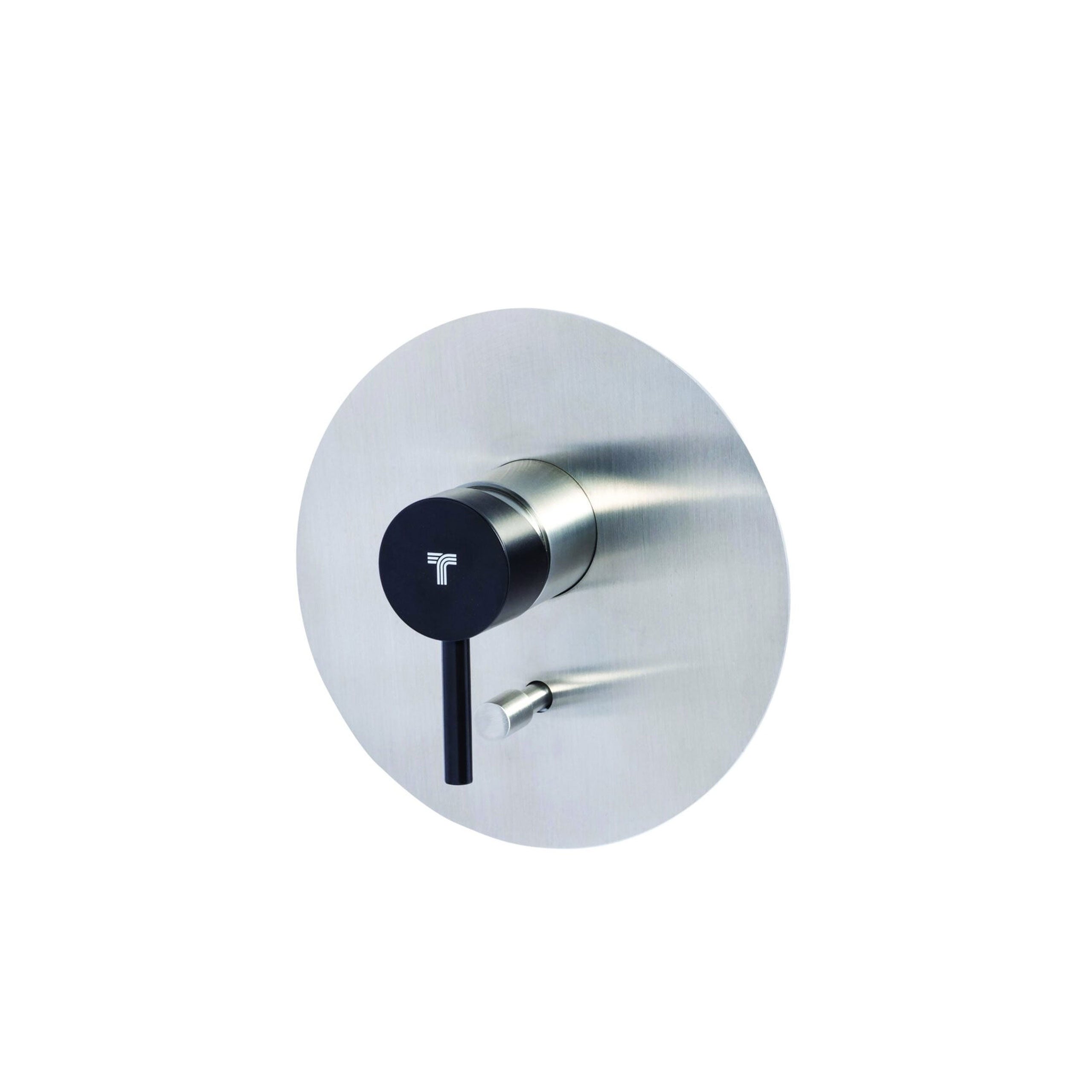 Rubinetto miscelatore Doccia incasso con deviatore a due vie in acciaio inox Finitura Spazzolata con Maniglia colore Carbone Tubico Colorado