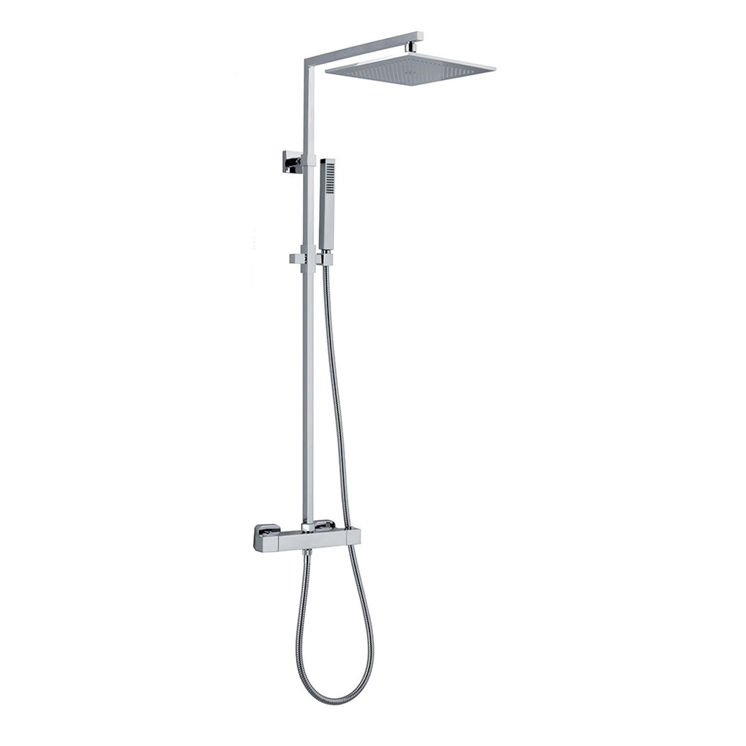 Colonna doccia quadra in ottone con soffione e termostatico TM3Q