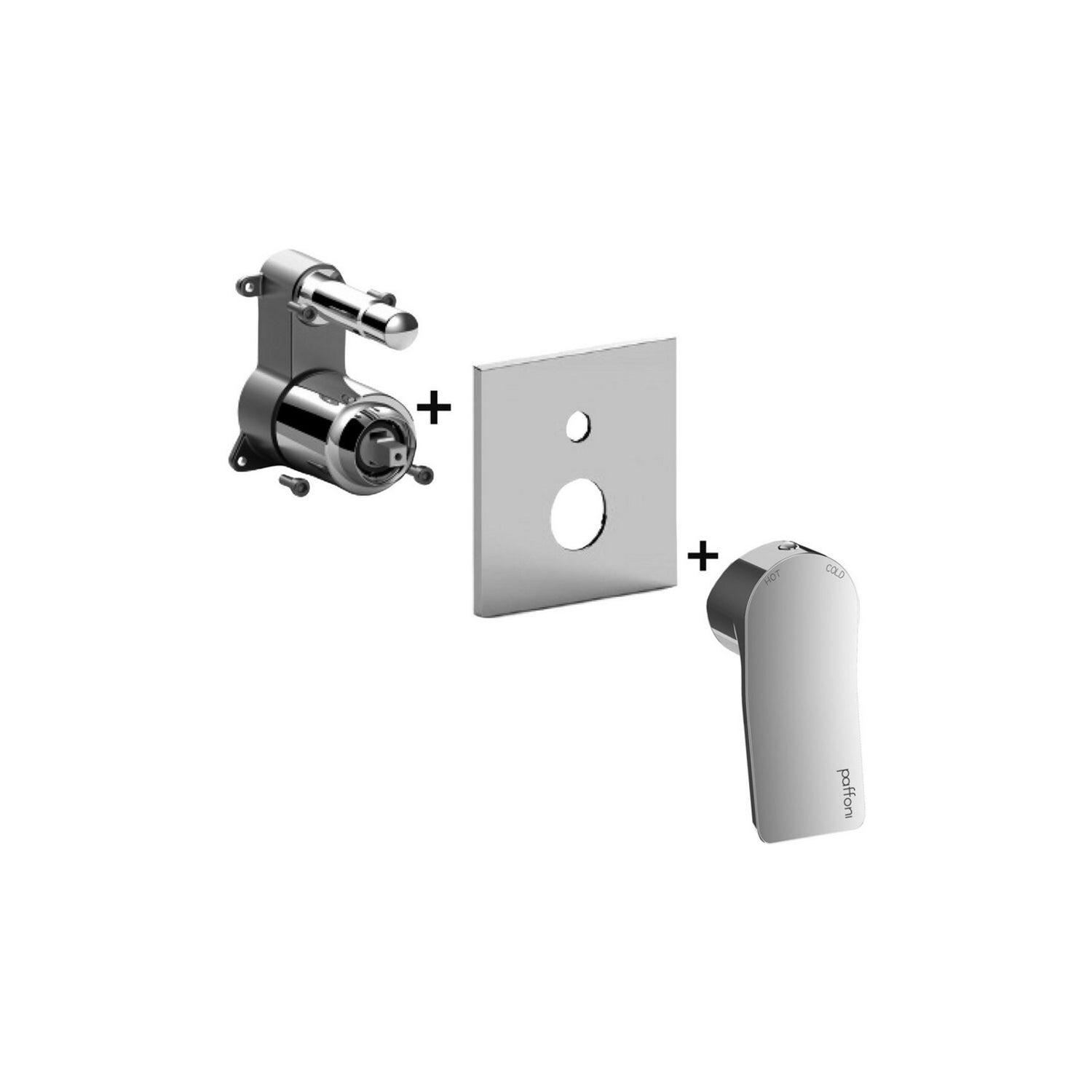 Set esterno miscelatore incasso doccia a 2 uscite Paffoni serie Tilt - Cromato