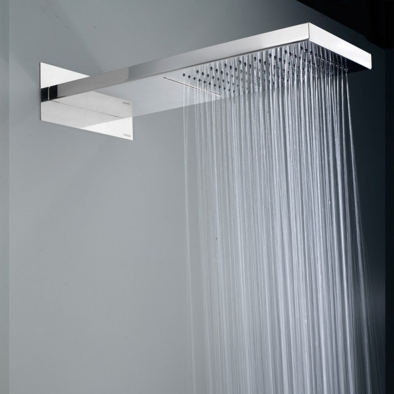 Soffione doccia Bossini Manhattan a 2 getti in acciaio inox con pioggia e cascata