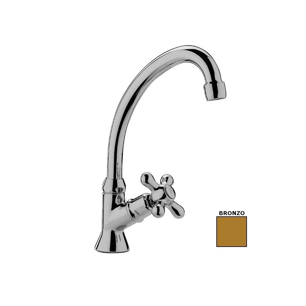 Rubinetto lavello con canna orientabile serie Iris modello IRV091BR bronzo Paffoni
