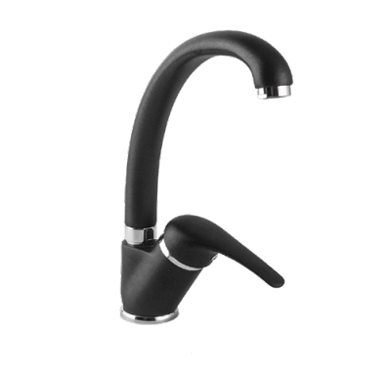 Miscelatore monocomando lavabo cucina con bocca girevole nero opaco