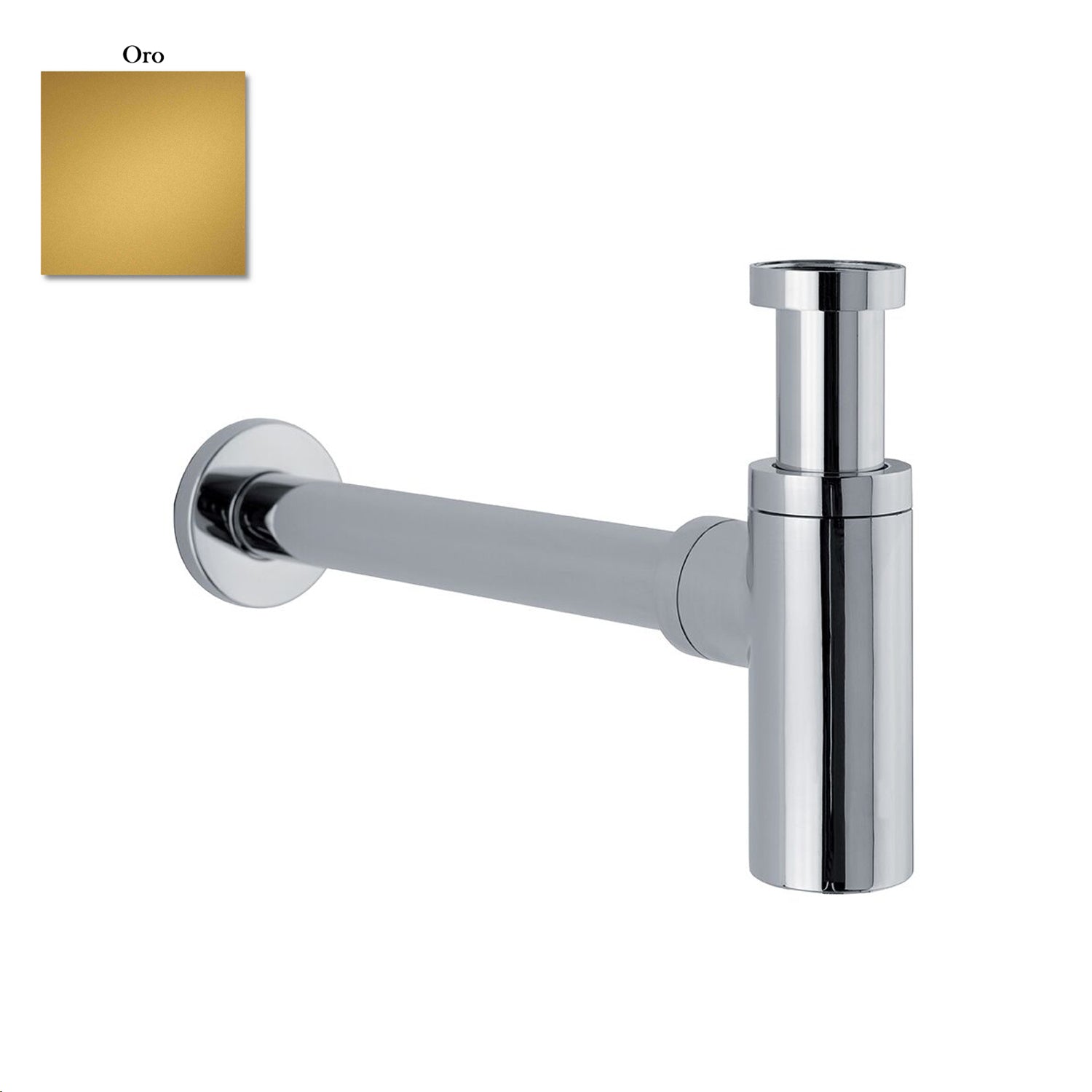 Sifone tondo da arredo in ottone oro