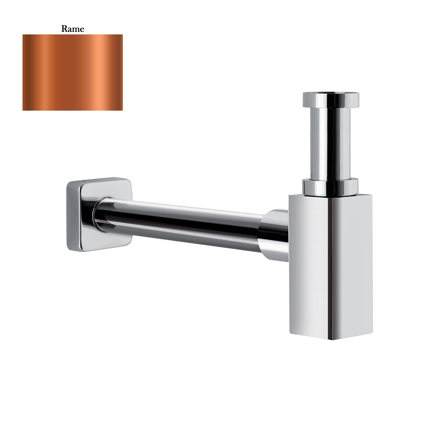 Sifone quadro da arredo in ottone rame