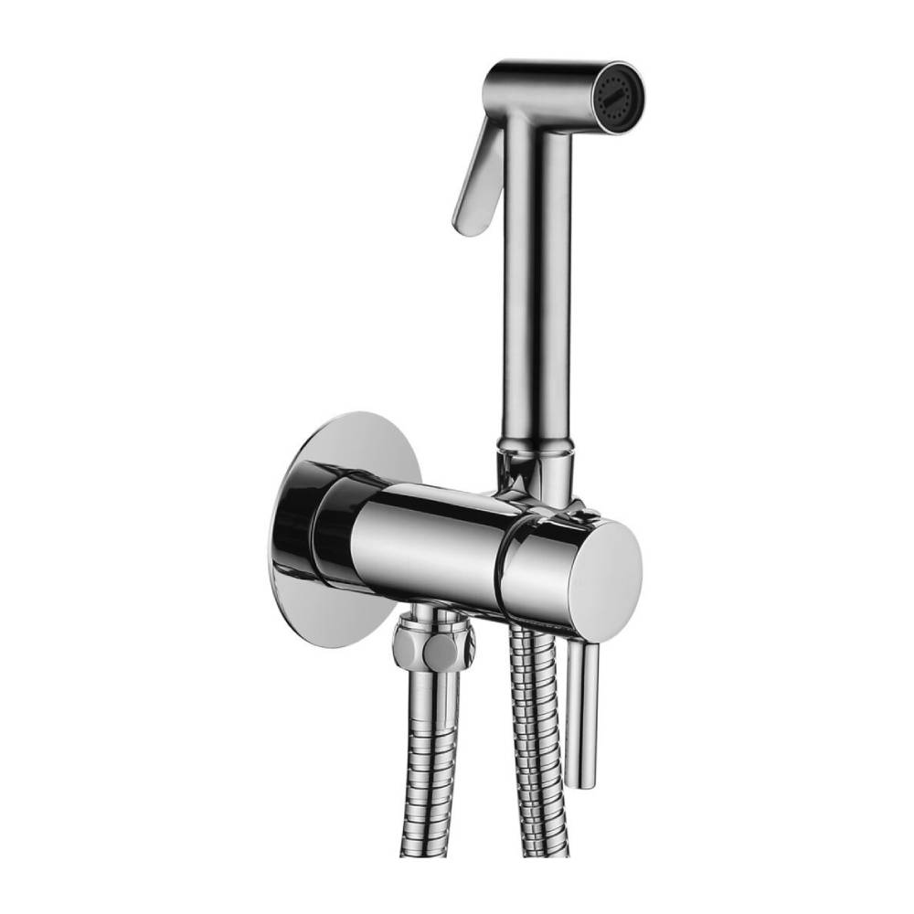 Set bidet con doccetta tondo e Flessibile Tweet Round modello ZDUP110ST Steel looking Paffoni
