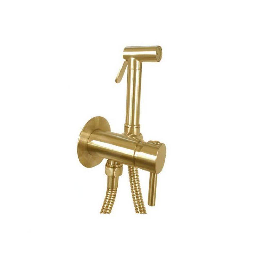 Set bidet con doccetta tondo e Flessibile Tweet Round modello ZDUP110HGSP oro spazzolato Paffoni