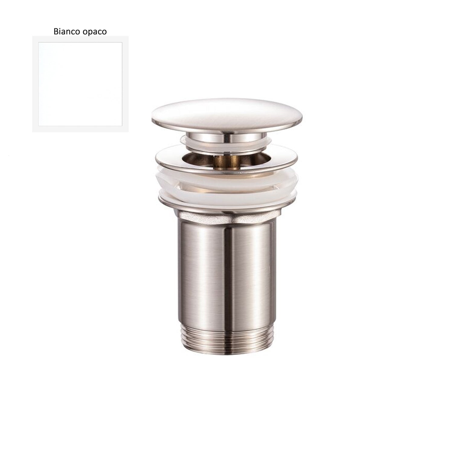 Scarico Click Clack senza troppo pieno in ottone bianco opaco