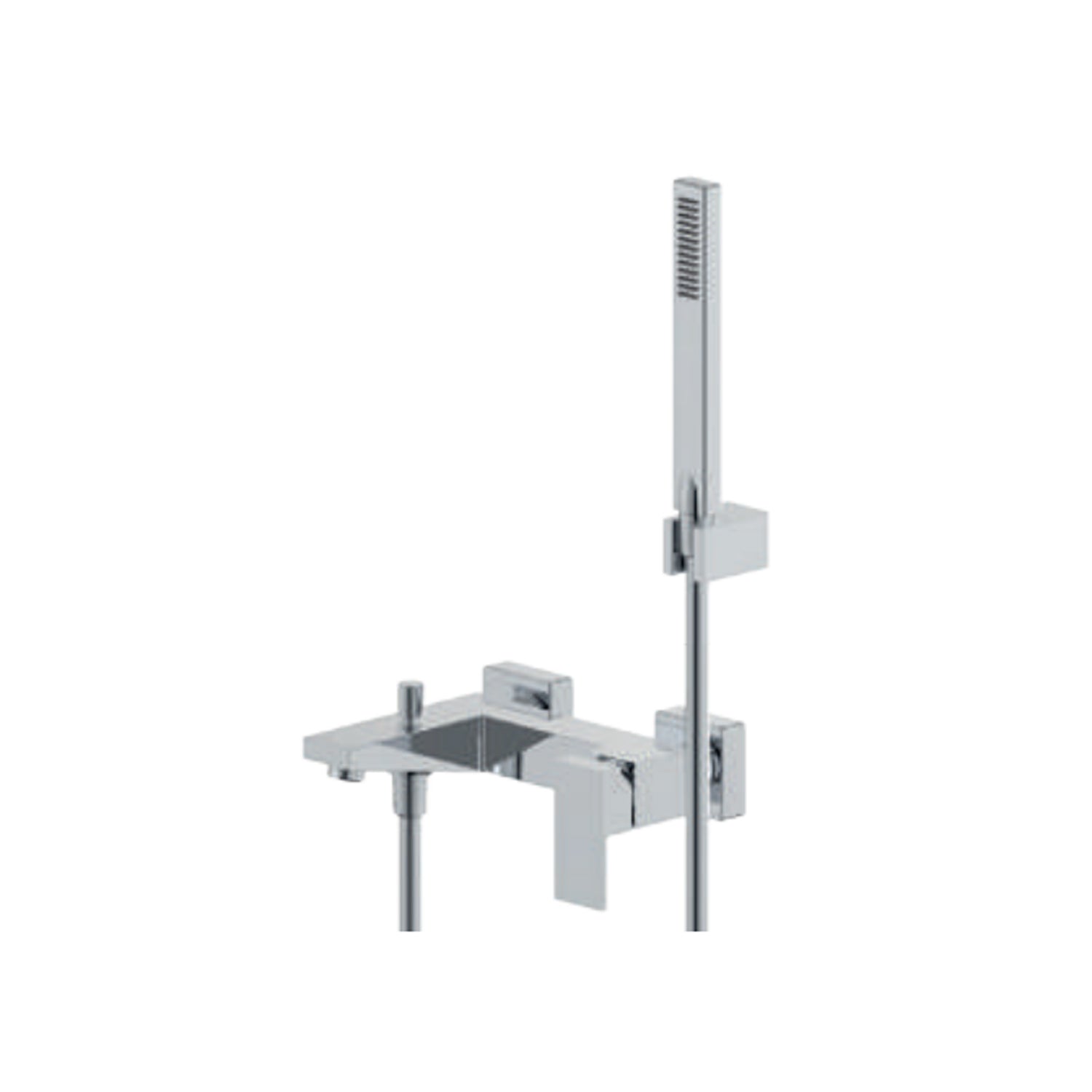 Miscelatore monocomando esterno per vasca con kit doccino RubiFlux serie Rose - Cromo