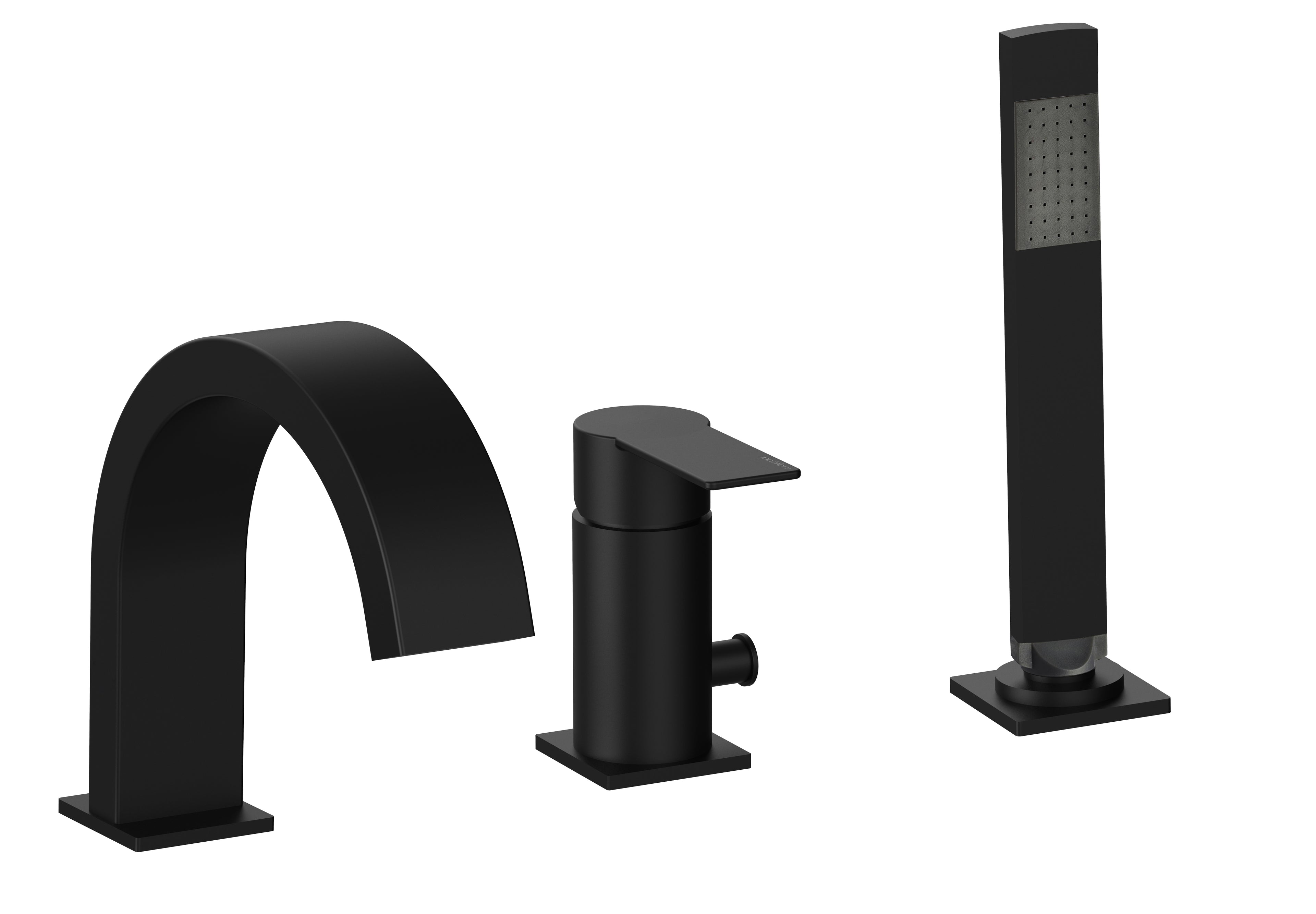 Miscelatore bordo vasca Paffoni con duplex serie Tango - Nero Opaco