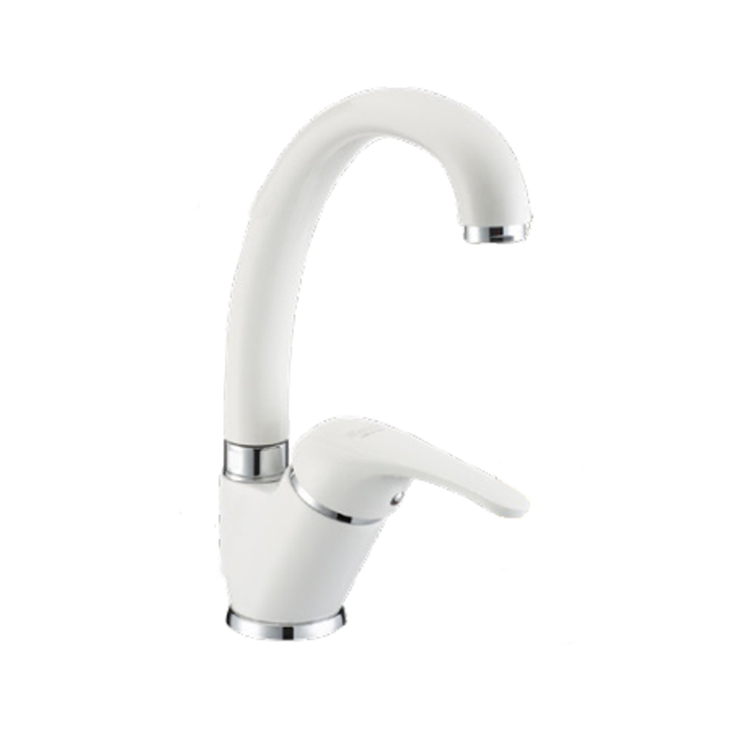 Miscelatore monocomando lavabo cucina con bocca girevole bianco opaco