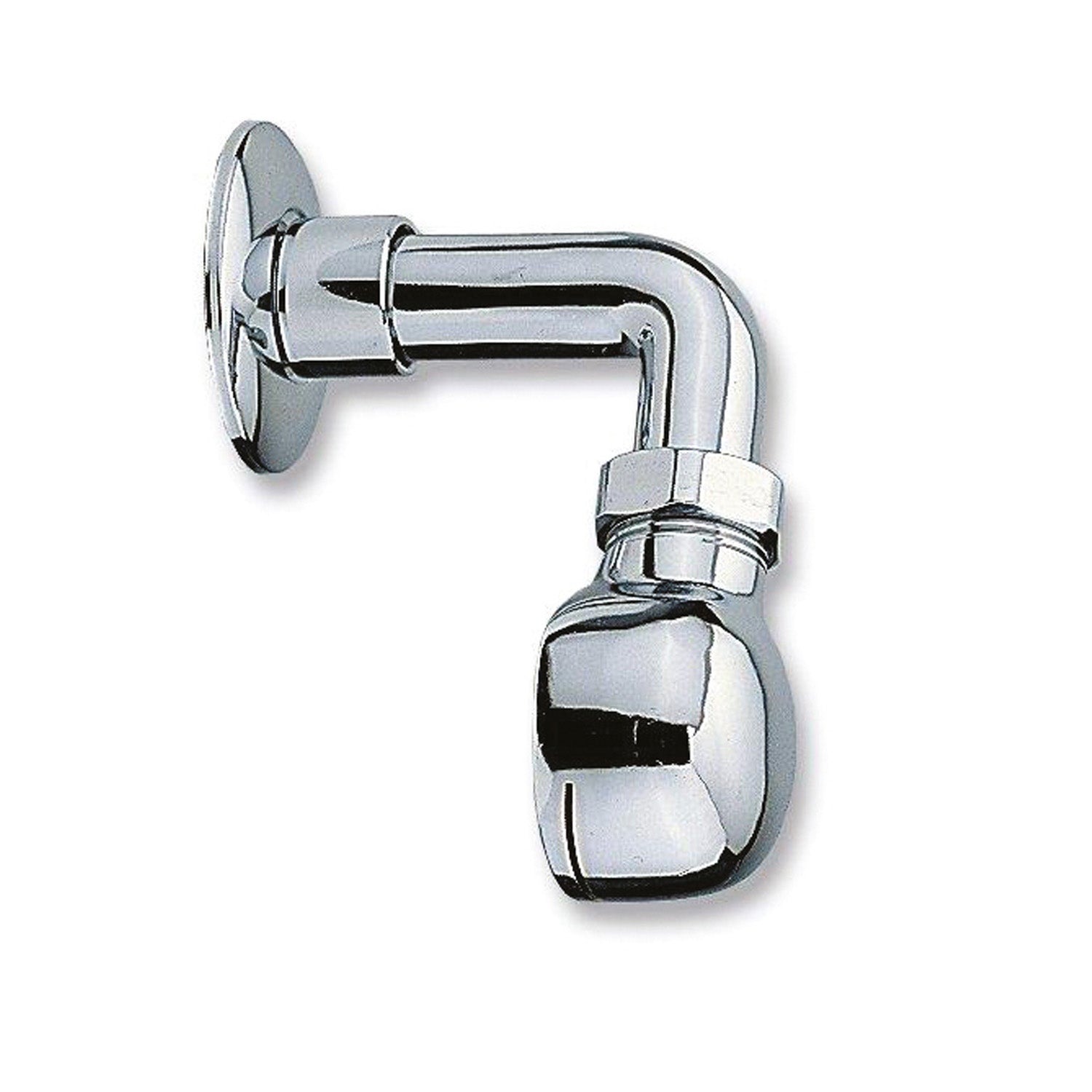 Curva di alimentazione per orinatoio con spartiacqua RubiFlux – Cromo