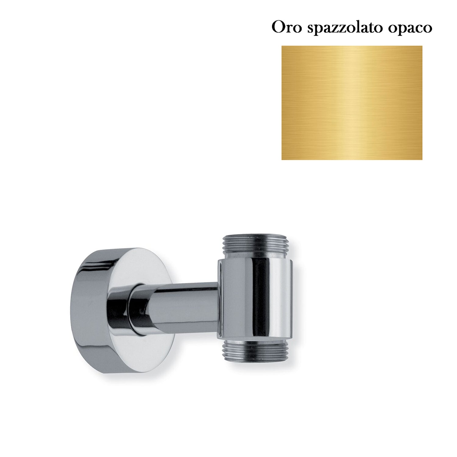 Supporto inferiore con attacco flessibile per colonna doccia esterno oro spazzolato