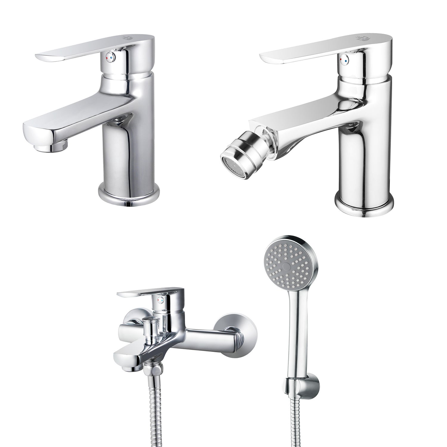 Kit rubinetteria lavabo con piletta di scarico