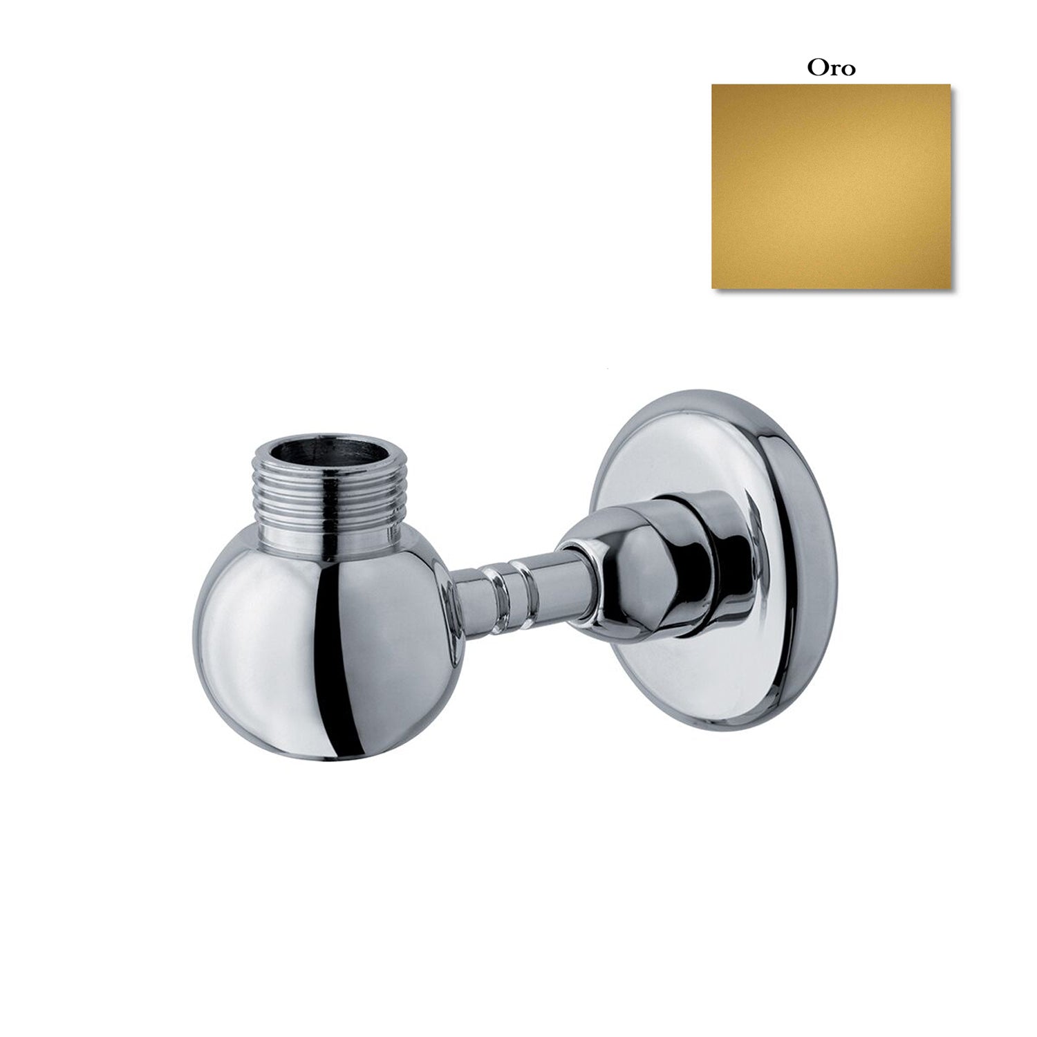 Supporto inferiore tondo con presa acqua per colonna doccia oro