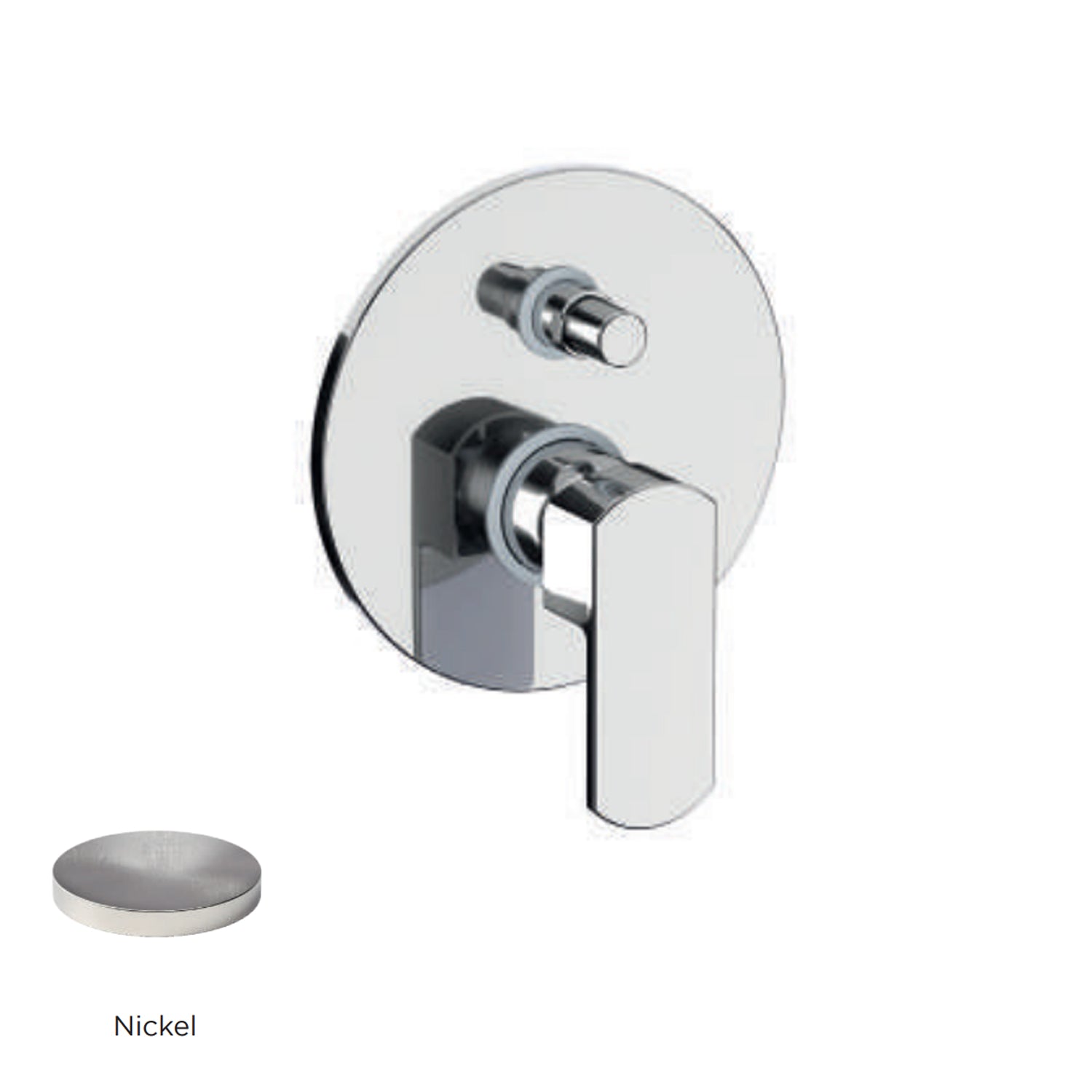 Miscelatore monocomando da incasso per doccia con deviatore RubiFlux serie Dema - Nickel