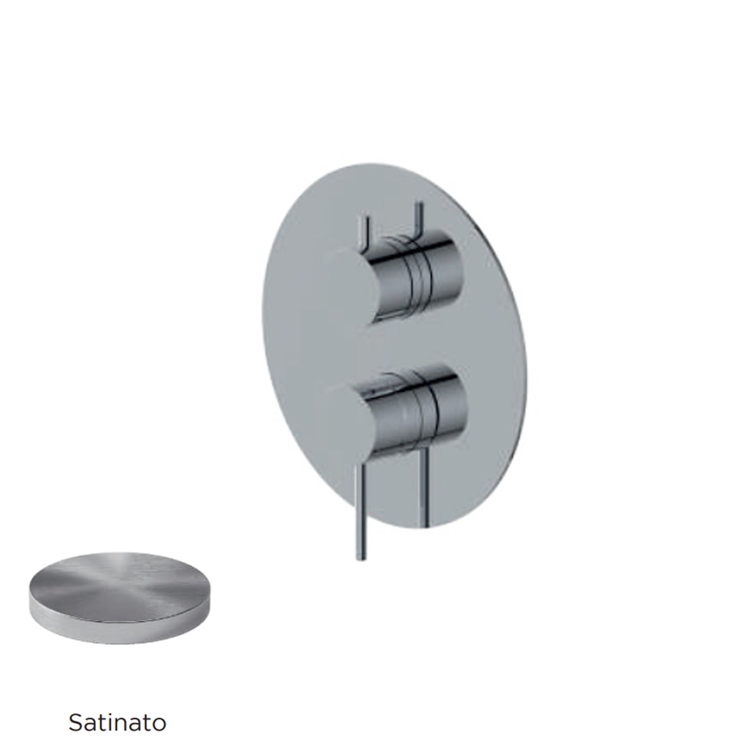 Miscelatore monocomando da incasso per doccia con deviatore RubiFlux serie Regal - Satinato