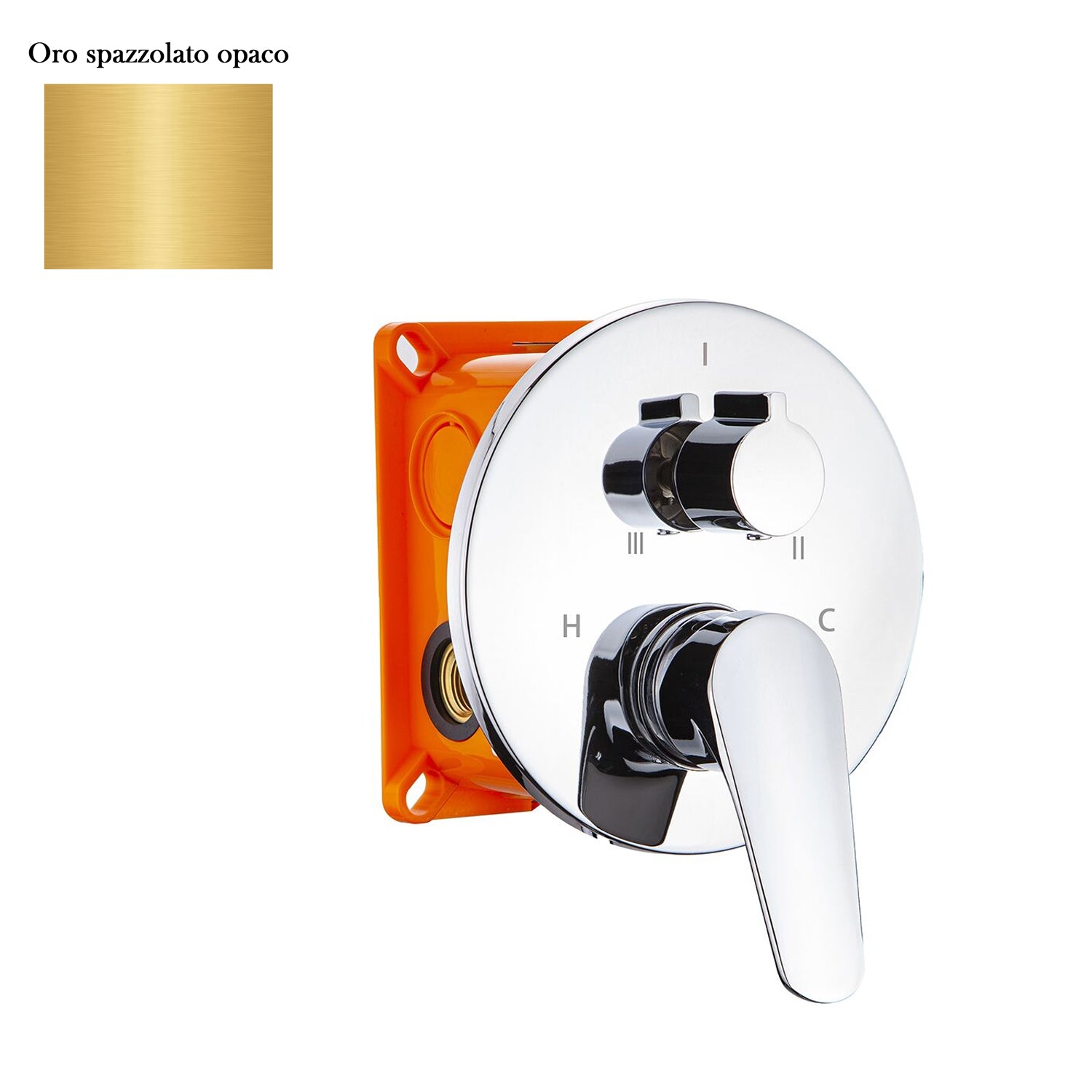 Termostatico doccia incasso tondo 2 vie con easybox oro spazzolato