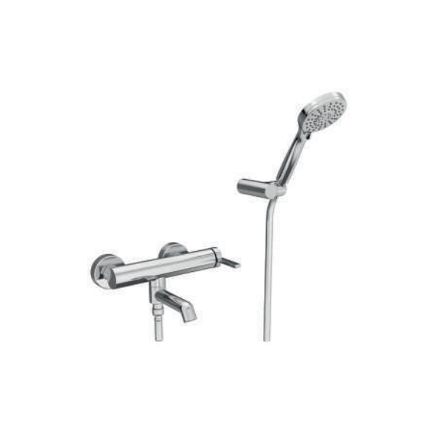 Miscelatore monocomando per vasca con kit doccino RubiFlux serie Tundra - Cromo