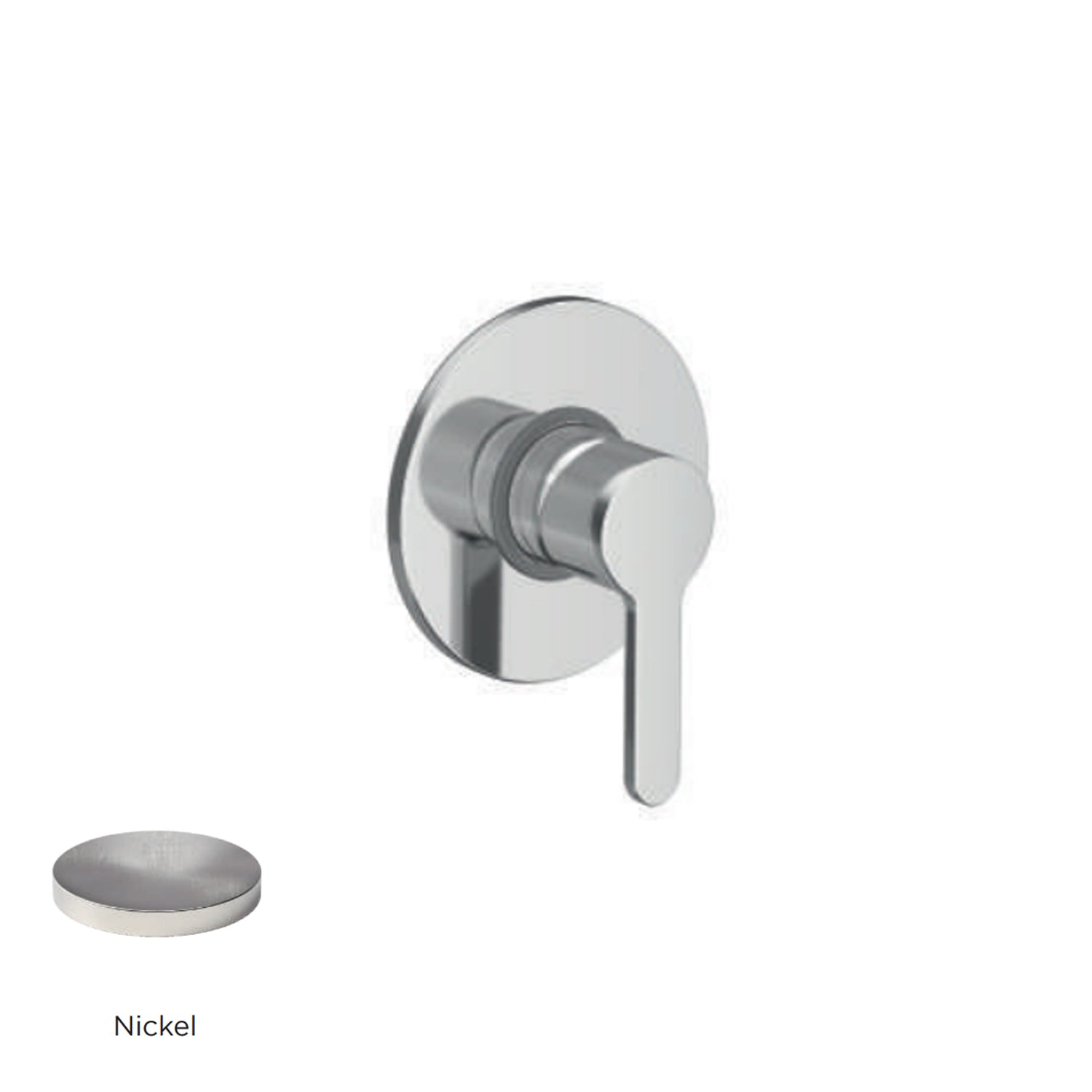 Miscelatore monocomando da incasso per doccia RubiFlux serie Lume - Nickel
