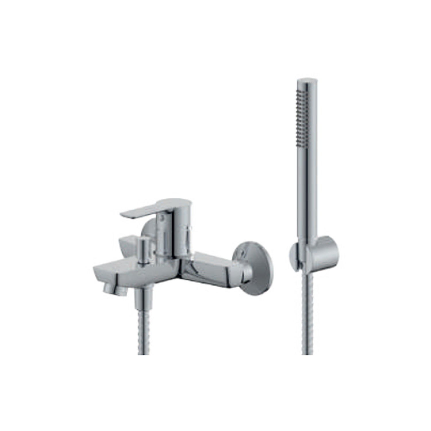 Miscelatore monocomando per vasca con kit doccino RubiFlux serie Zea - Cromo