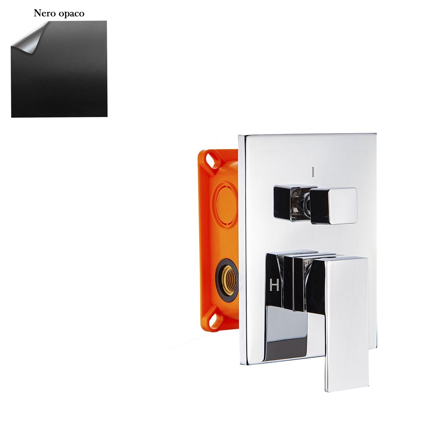 Miscelatore incasso 2 vie con easy box e cartuccia 40 nero